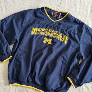 Vintage Michigan Wolverines Lined Windbreaker Jacket Pullover Men’s Large 90s